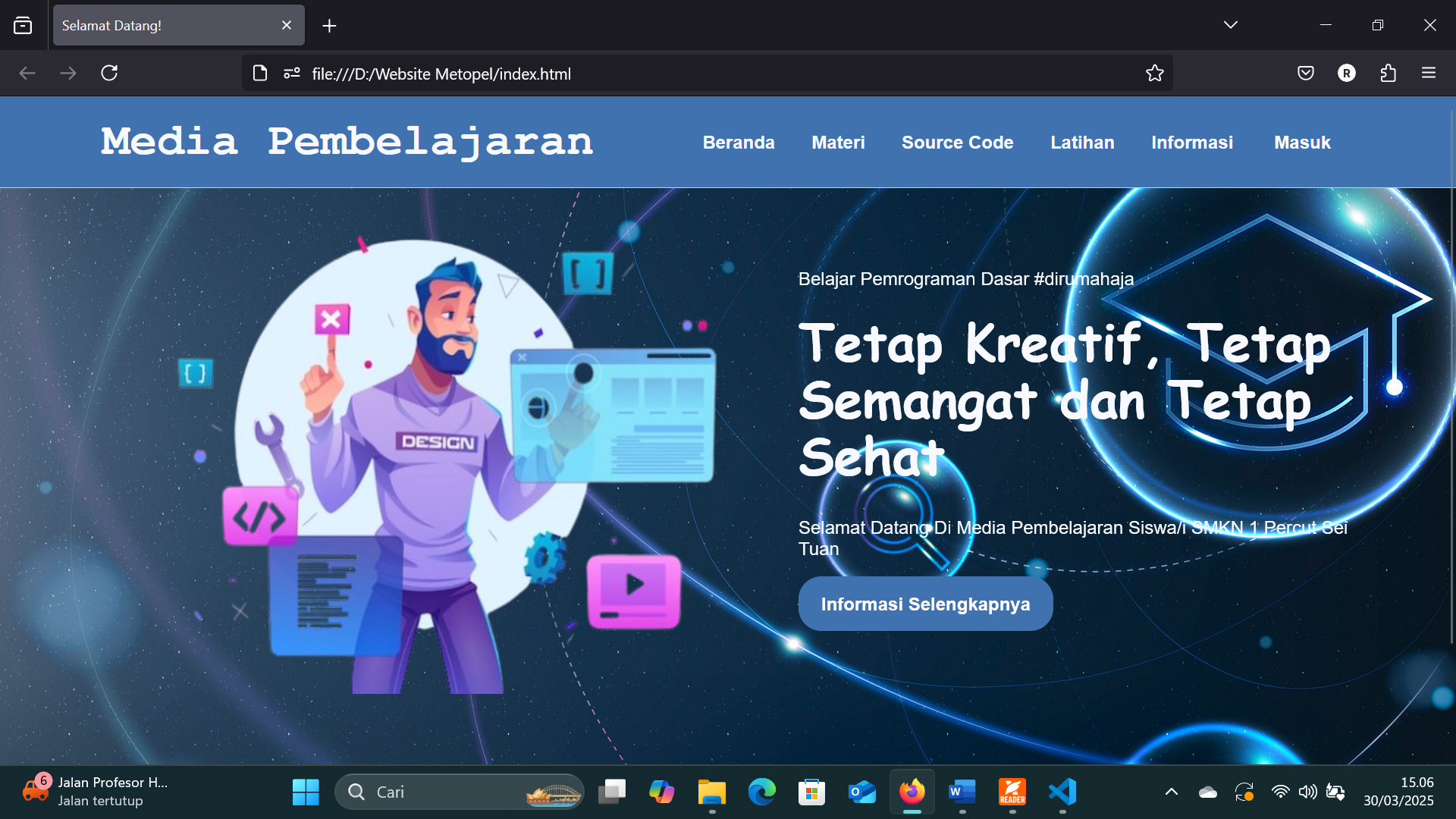 Pengembangan Media Pembelajaran Berbasis Website Untuk Meningkatkan Kemampuan Logika Siswa Dalam Pemrograman Dasar